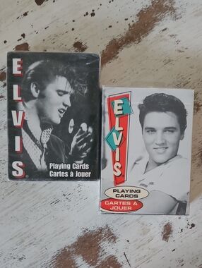 Set Of 2 Vintage Bicycle Elvis Playing Cards - Black & White Decks